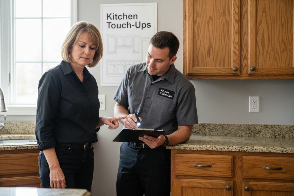 explaining kitchen touch-ups