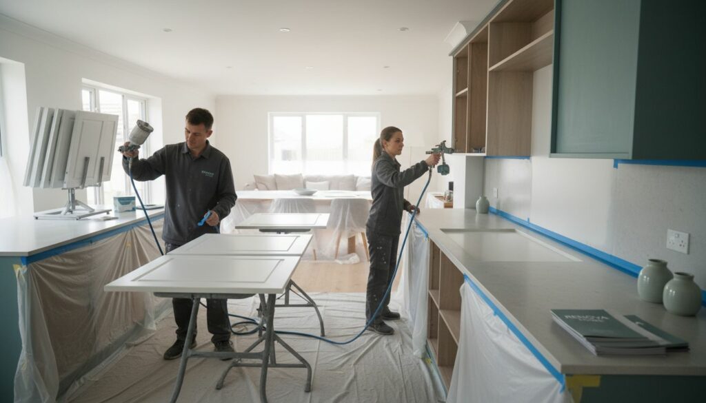 open plan kitchen respray