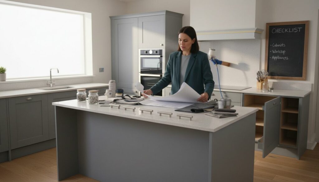 Modern UK kitchen in transformation phase