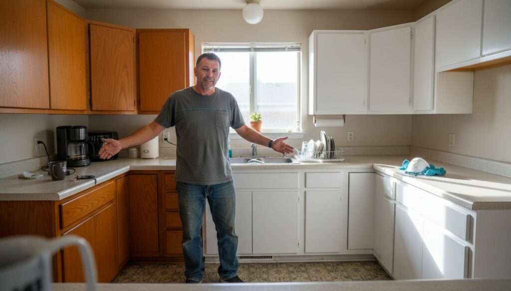 Kitchen respray before and after dramatic transformation