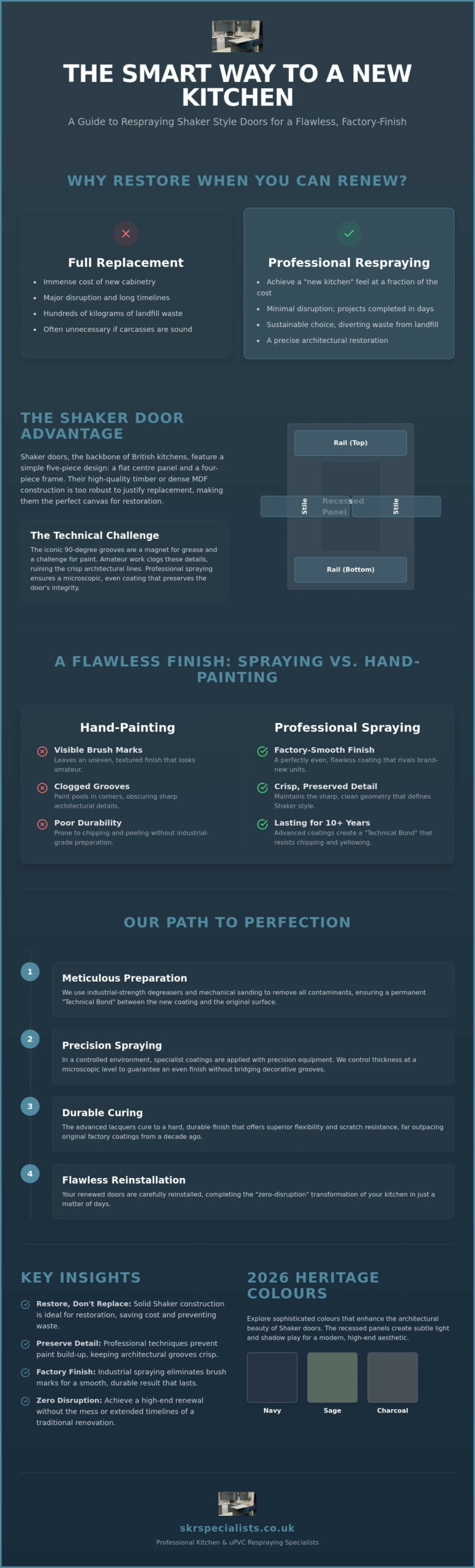 Respraying Shaker Style Kitchen Doors: The Professional Guide to a Factory Finish