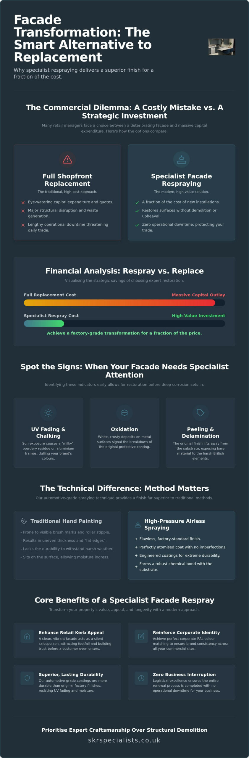 Cost to Respray Commercial Buildings UK: The 2026 Retail Facade Guide