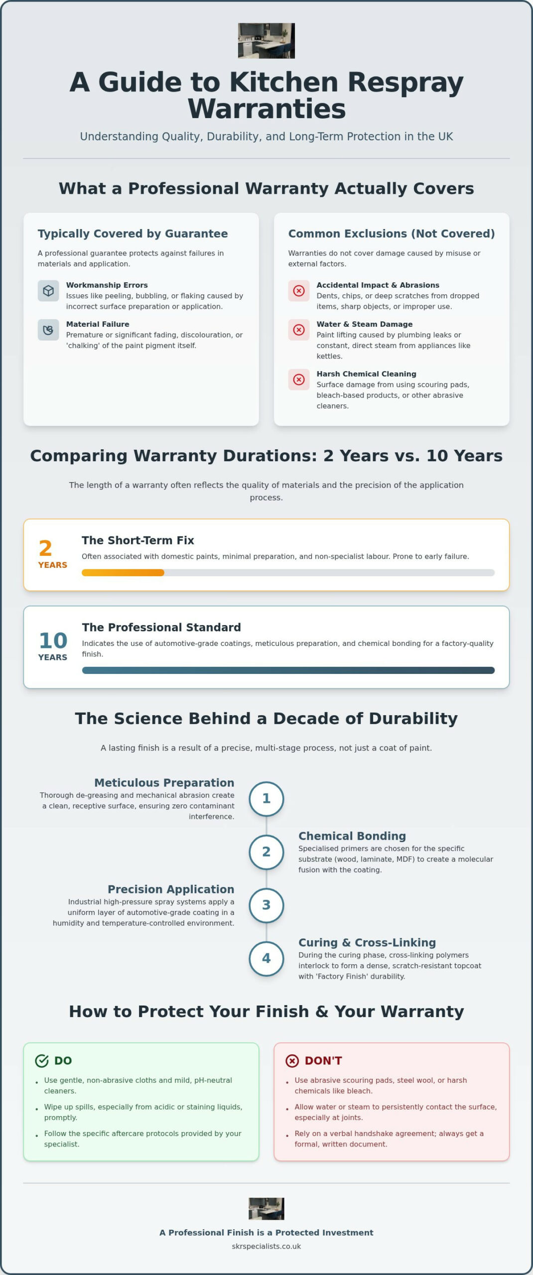 Kitchen Respray Warranty UK: The 2026 Guide to Long-Term Durability