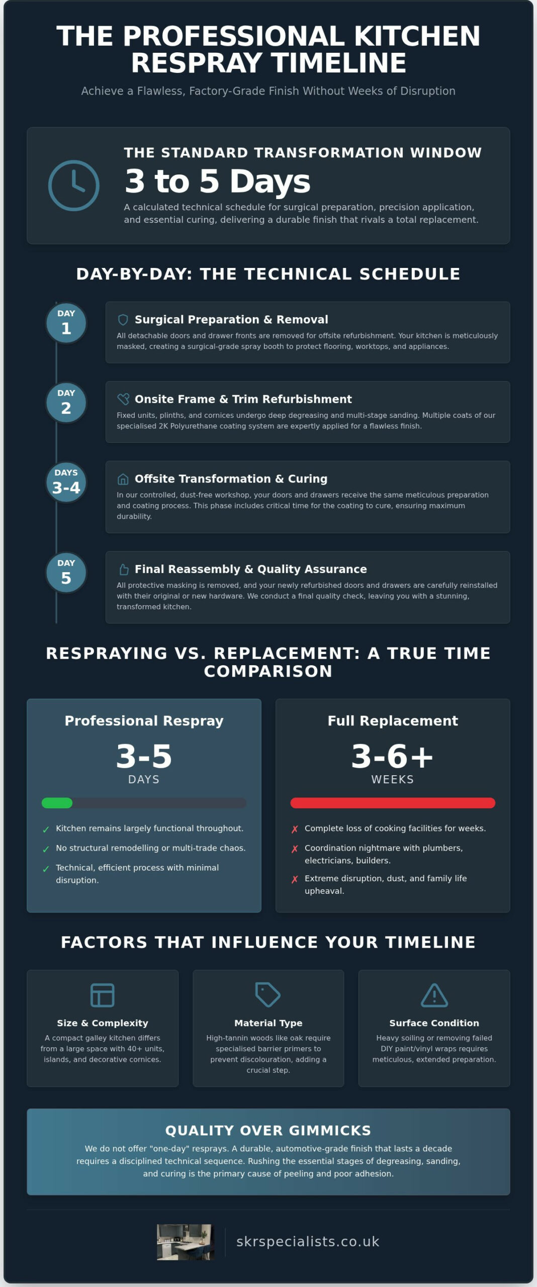 How Long Does a Kitchen Respray Take? The 2026 Specialist Timeline